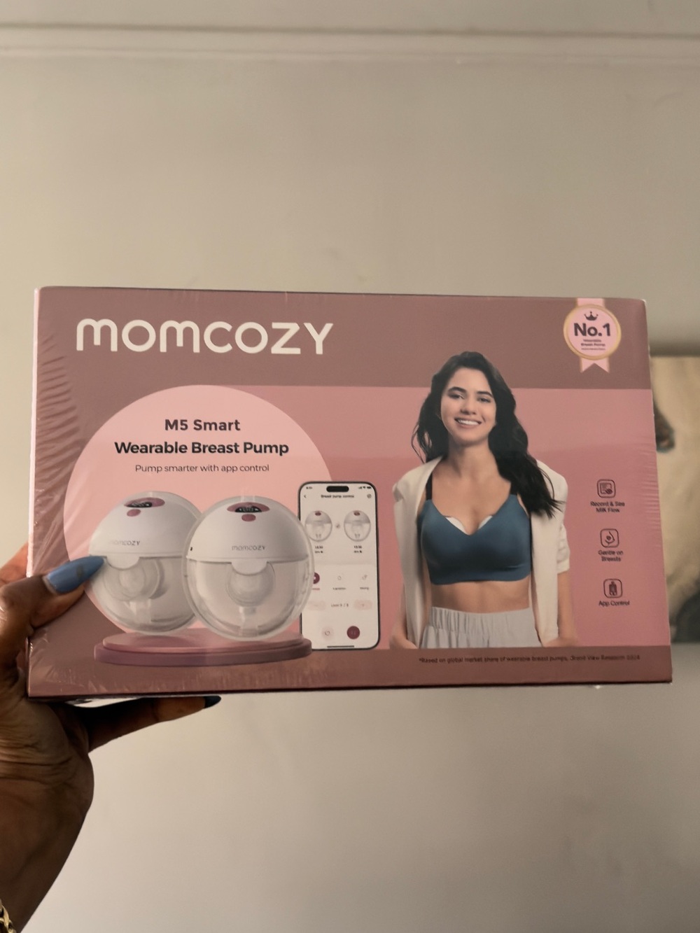 momcozy M5 Smart Wearable Breast Pump - Pink